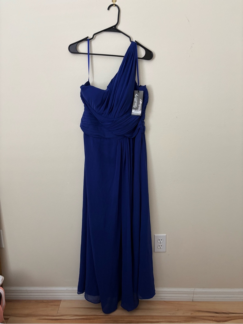 Ever Pretty One-Shoulder Sapphire Blue Evening Gown